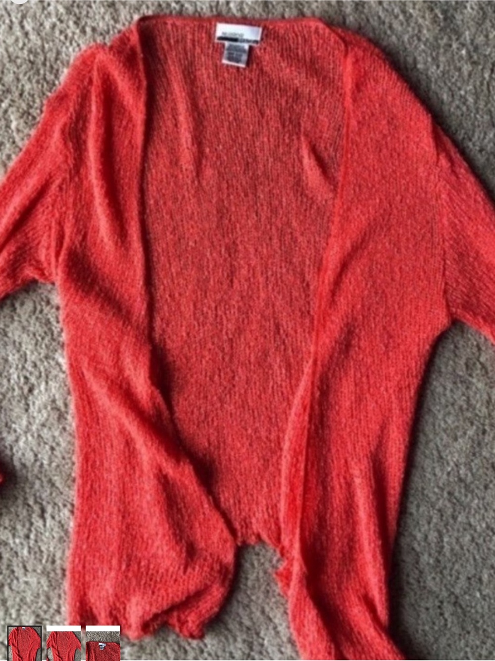Orange Open-Front Women’s Sweater Cardigan